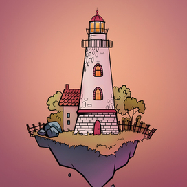 Маяк вечером