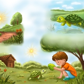 Иллюстрация для мордовского журнала "Якстерь тяштеня", сюжетом является авторское произведение. Procreate