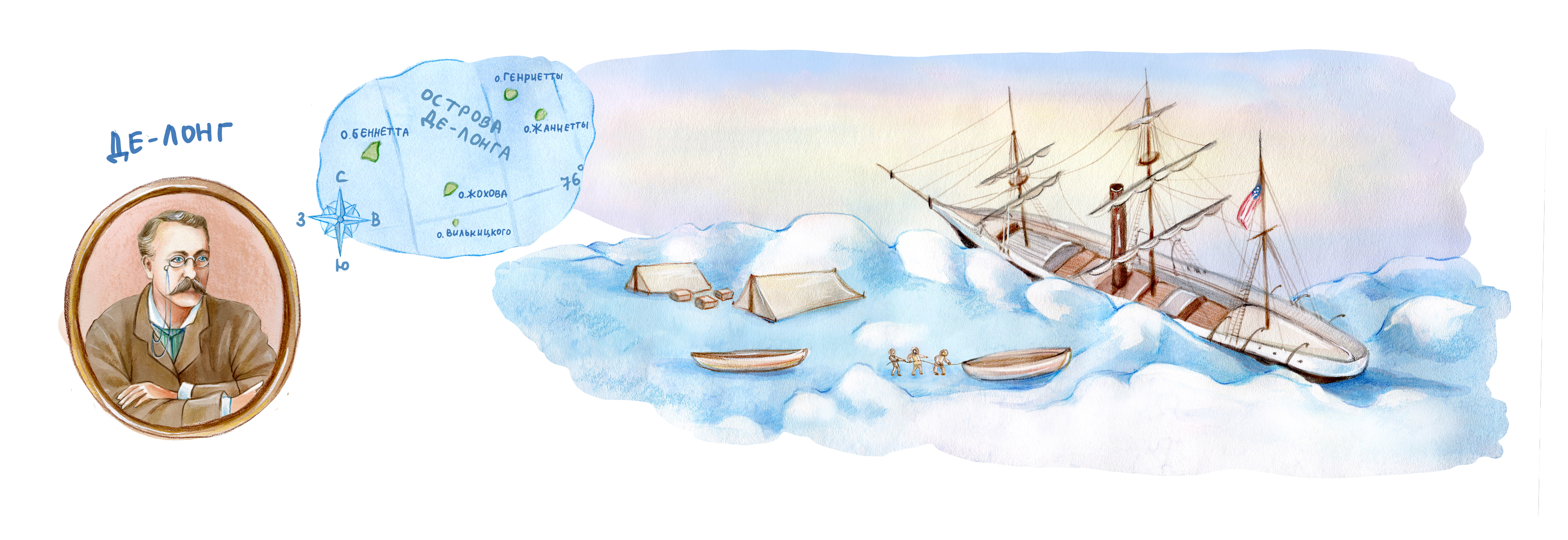 корабль Жаннетта во льдах