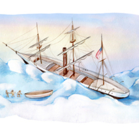 корабль Жаннетта во льдах