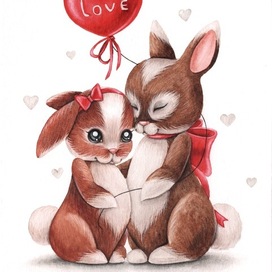 Влюбленные зайчата