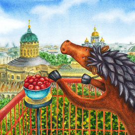 Крыши Петербурга | Акварельная иллюстрация календарь 2026