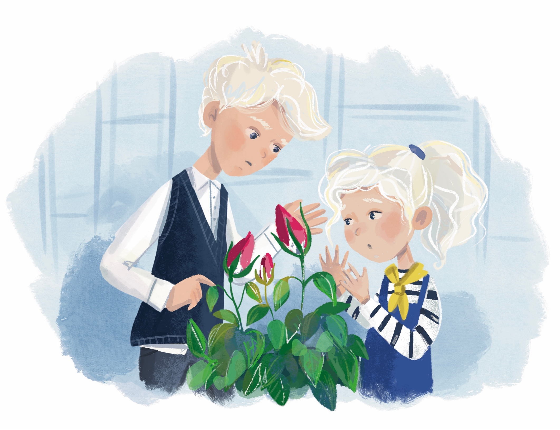 Дети и розы