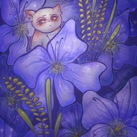 Котик в цветах