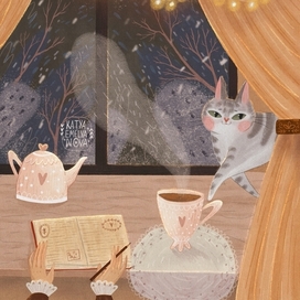 Чашка чая на окне