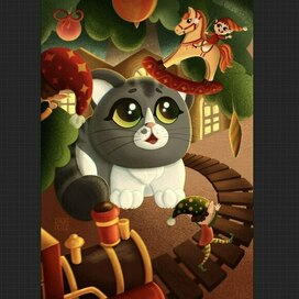 Новогодняя иллюстрация для детской книги и упаковки