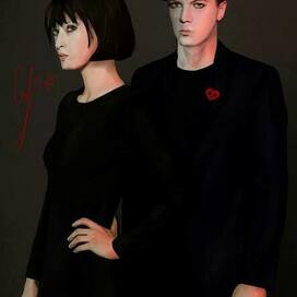 пара в черном.