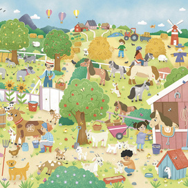 Иллюстрация к виммельбуху "Ферма"