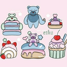 Наклейки/стикеры «cake»