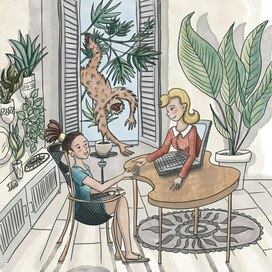 Обложка журнала с тематикой удаленной работы и собеседований