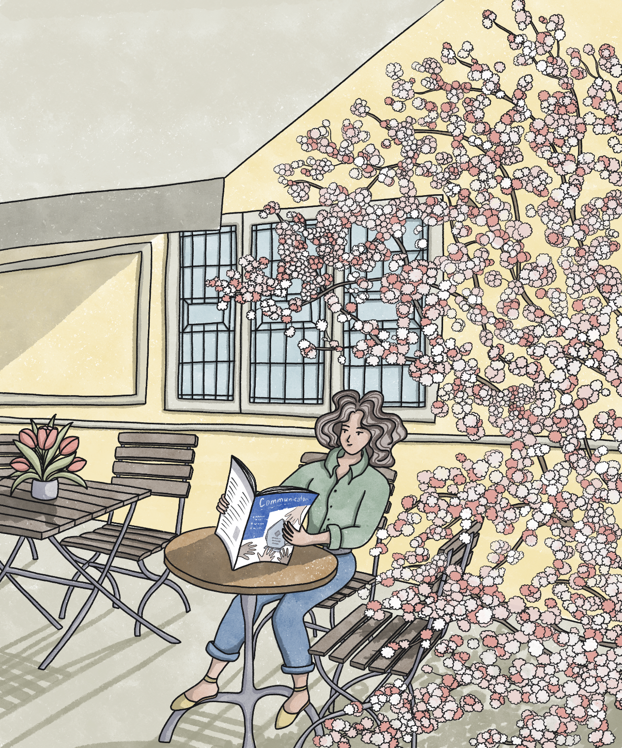 Иллюстрация для обложки журнала с весенней темой