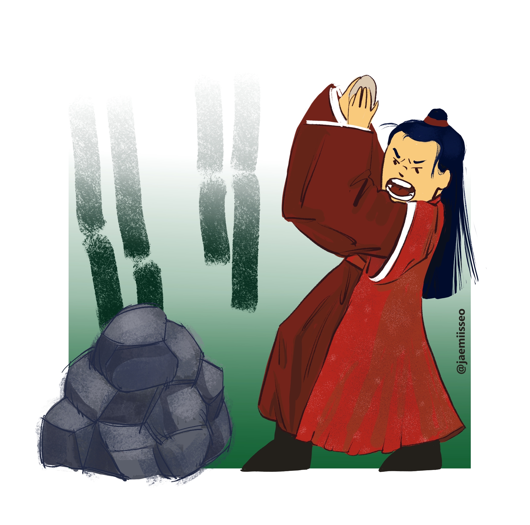 "Пытаться разбить камень-яйцом"