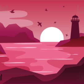 Закат на море