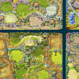 КАРТЫ1. Игровой арт для мобильной игры Magica Travel Agency (Match-3)