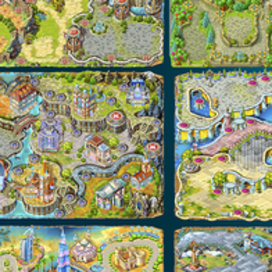 КАРТЫ5. Игровой арт для мобильной игры Magica Travel Agency (Match-3)