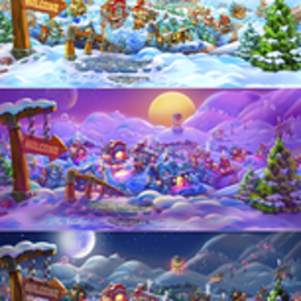 ФОНЫ4. Игровой арт для мобильной игры Magica Travel Agency (Match-3)