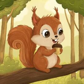 Белочка с желудем