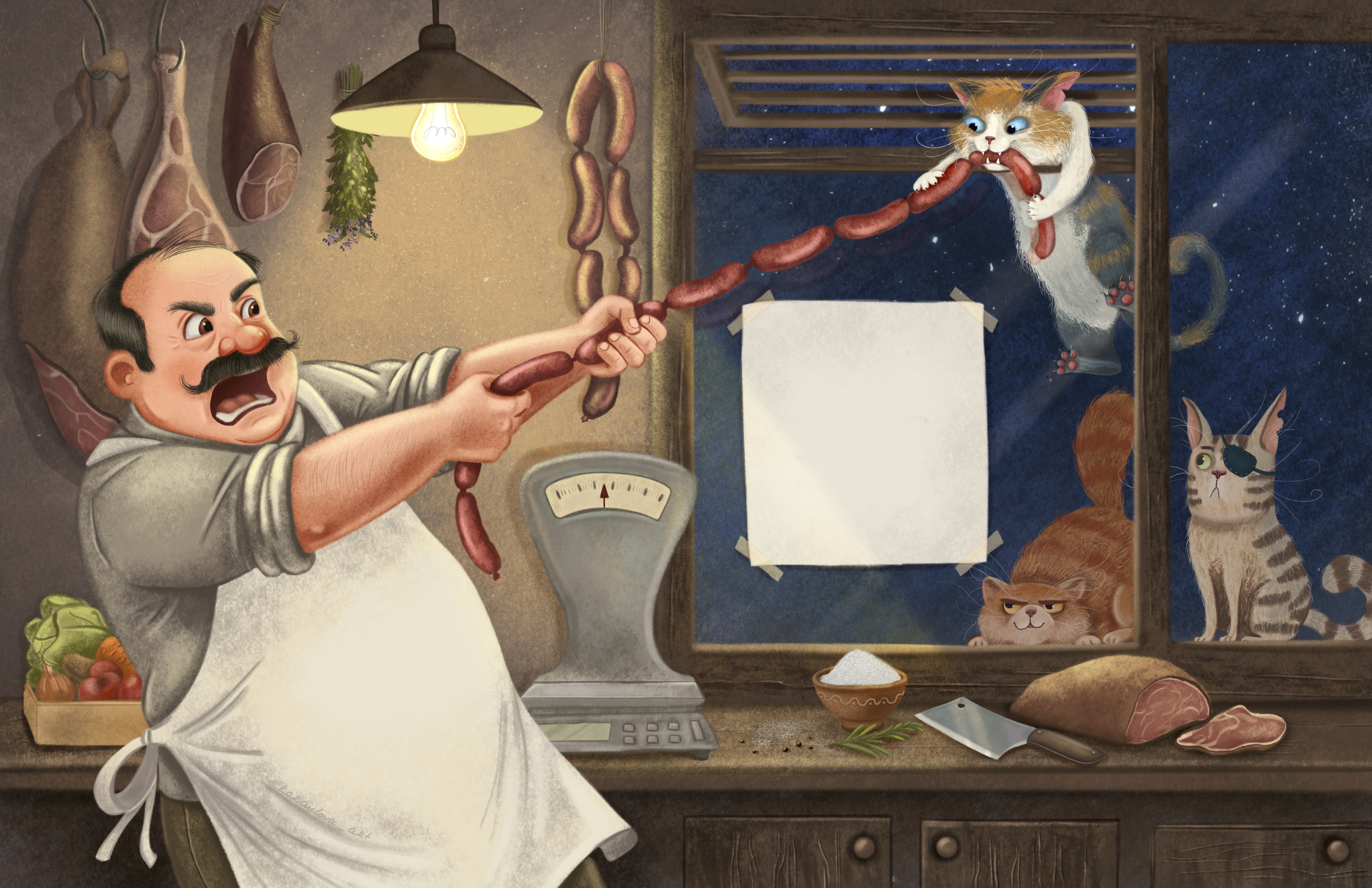 Противостояние кота с мясником