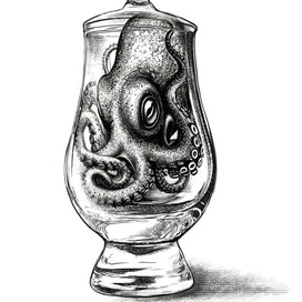 Осьминог в бокале виски