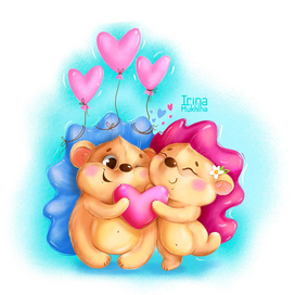 Влюблённые ёжики  