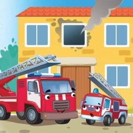 Сонные сказки про машинки. Книжки-картонки. Баю-бай, пожарная машинка!