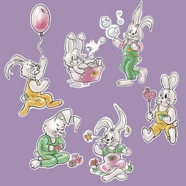 Зайчики. Стикеры