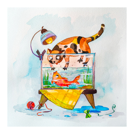 Кошенька и аквариум