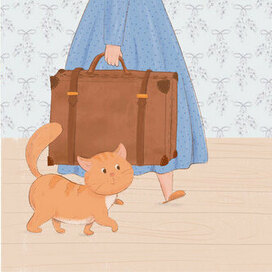 Разворот для детской книги о бабушке и её путешествии 