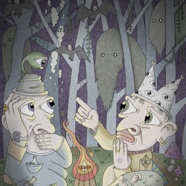 в лесу сидят