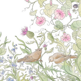 Платок "Летняя услада". Фрагмент