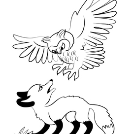 Лисёнок Фук и совёнок