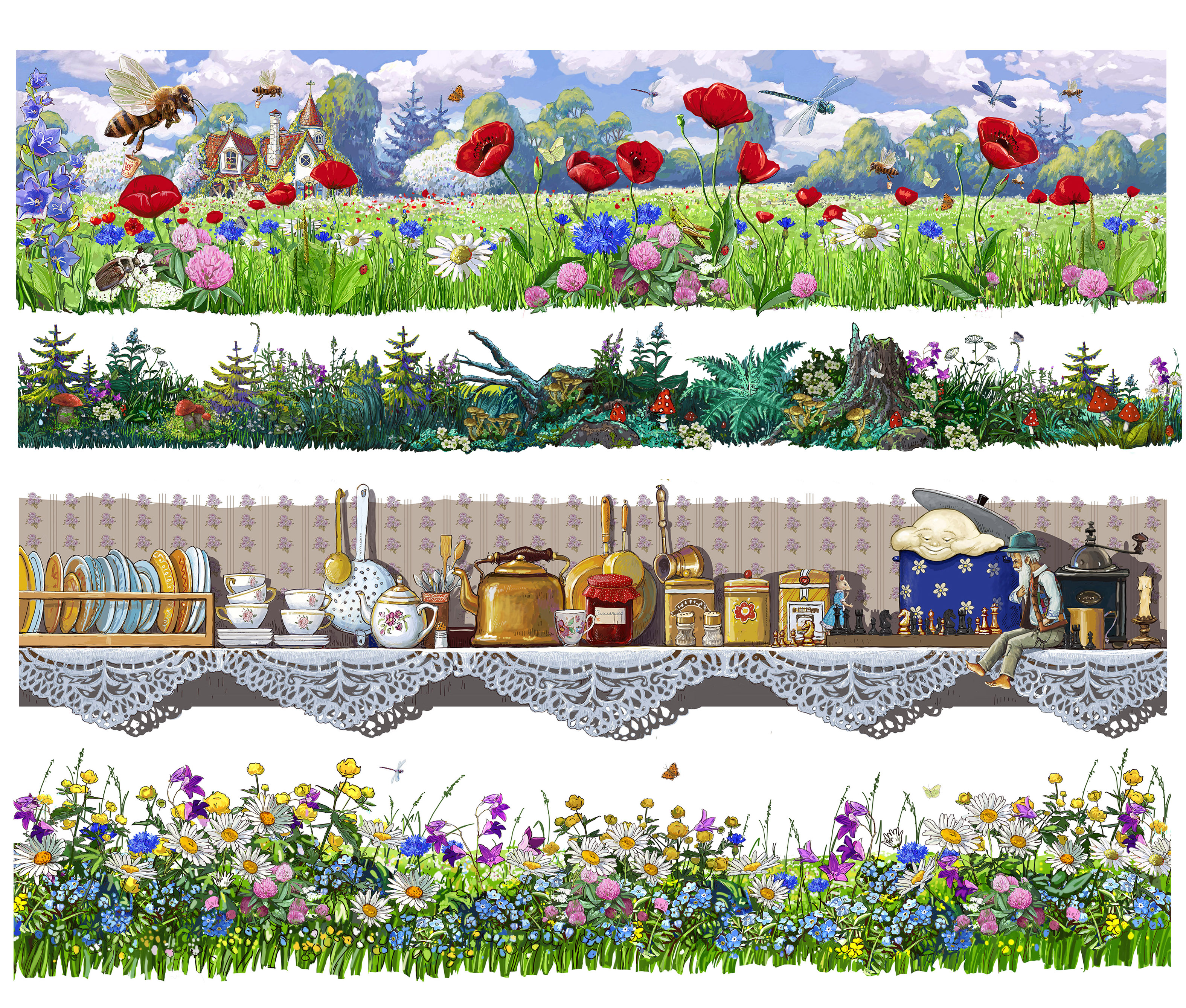 Полосы для оформления разворотов, верх или низ.