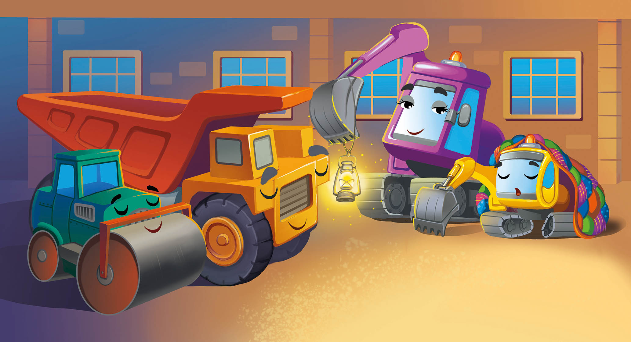 книжка про маленького экскаватора. серия Сонные сказки про машинки. изд Клевер