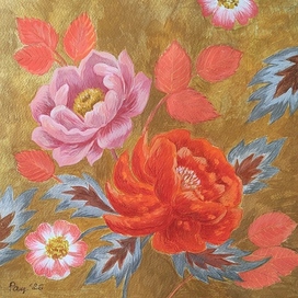 Цветы на золотом