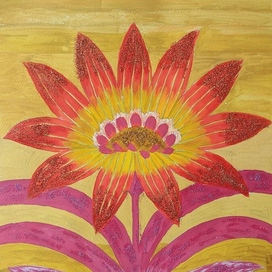 Цветок с глиттером. 