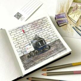 Иллюстрация с роботом-доставщиком Яндекса