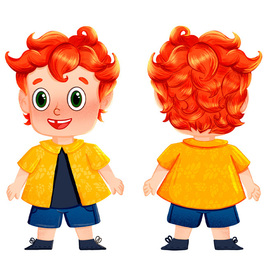 Персонаж мальчик.Настольная детская игра. Двусторонняя фишка