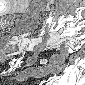 Зайчиха прыгает в огонь