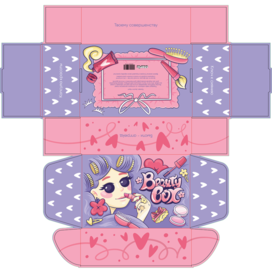 Дизайн упаковки с косметикой. Детская иллюстрация