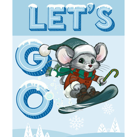 Мышка -сноубордист