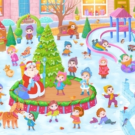 Виммельбух детский новогодний