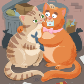 Влюбленные коты или любовный кусь!