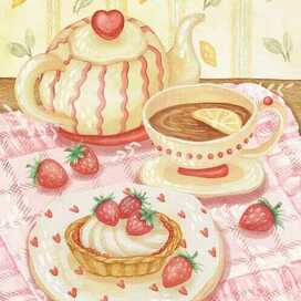 Натюрморт с пирожным