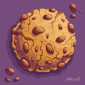 Векторная печенька с шоколадом