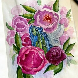 Кроха в пионах