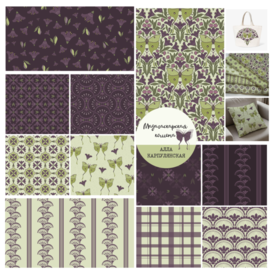 Набор бесшовных иллюстраций из коллекции "Мадагаскарская комета"