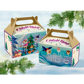 Новогодняя иллюстрация с животными | Упаковка подарков