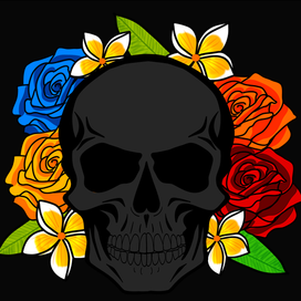 Череп с цветами
