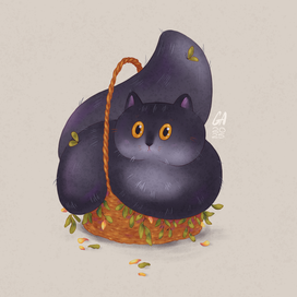 Котик в корзинке