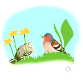 Зяблик и птенец